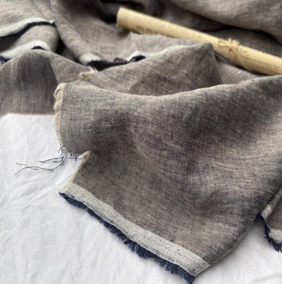 Yarn dyed linen fabric by the yard