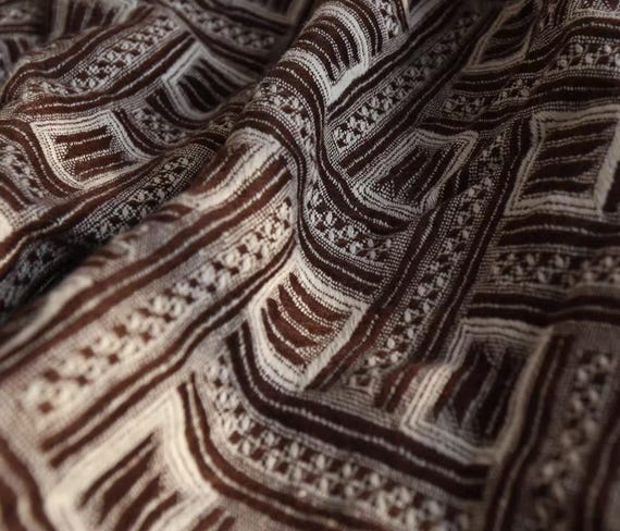 Extra Wide Jacquard Linen Fabric by the yard - 280cm Wide