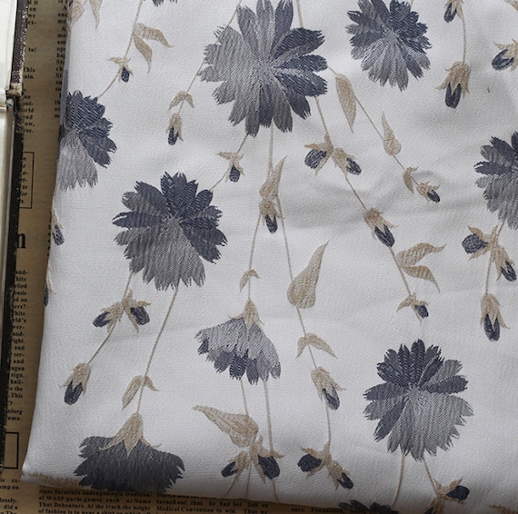 Jacquard floral fabric by the yard