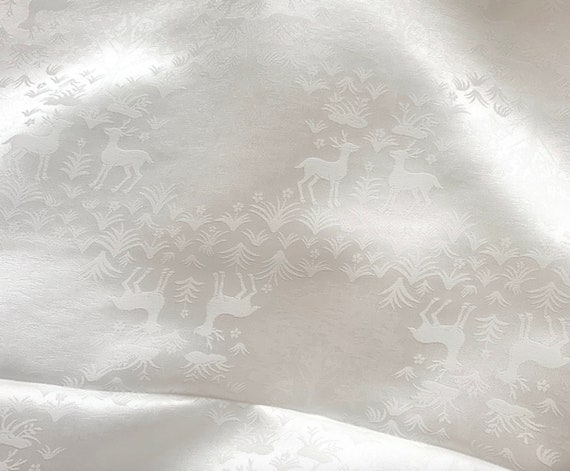 Multi Color Options Deer Jacquard silk fabric by the yard