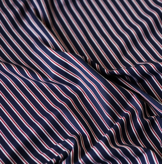 Striped cotton fabric by the yard