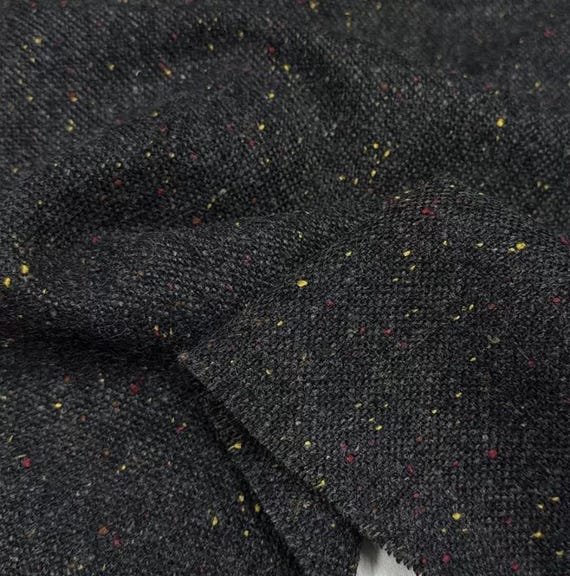 Wool fabric with colorful specks by the yard