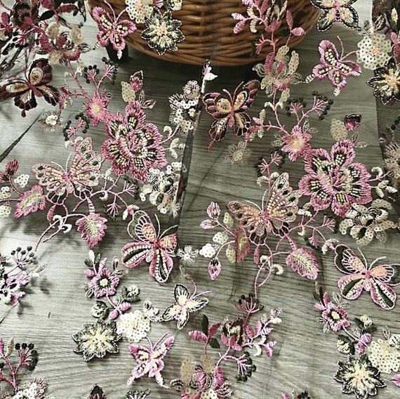 Embroidery lace fabric By the yard