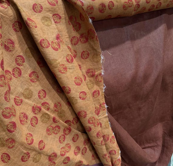 Print Gambiered linen fabric by the yard