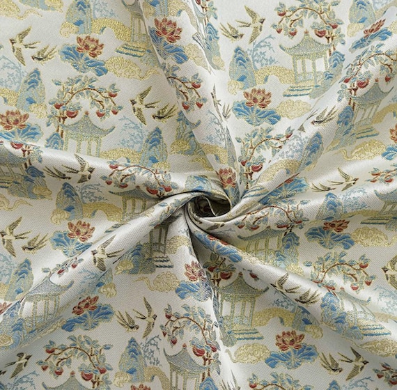 Jacquard brocade fabric by the yard