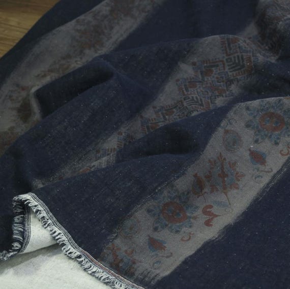 Print linen fabric by the yard