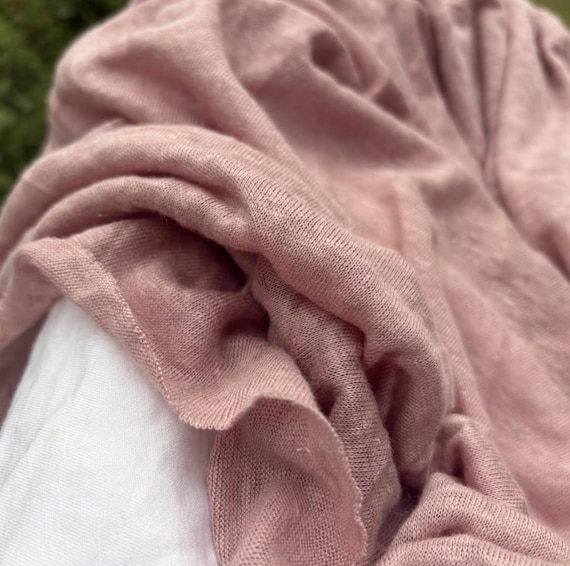 Knit linen jersey fabric by the yard