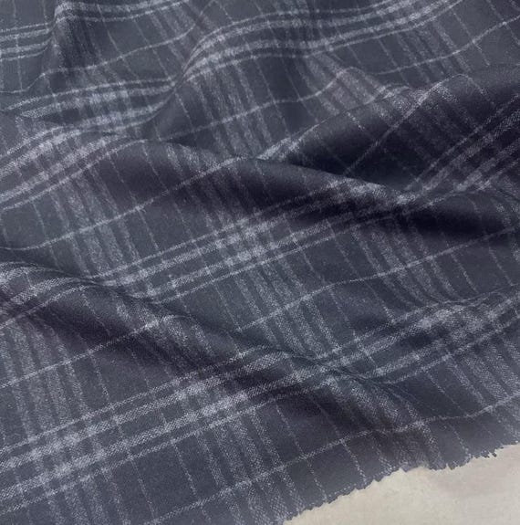 Plaid Wool fabric by the yard