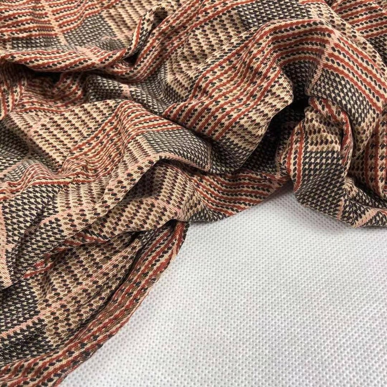 Fabric Jewelry & Beauty Plaid Knit silk jersey fabric by the yard