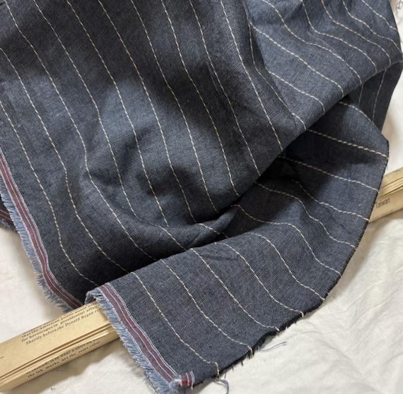 Striped linen fabric by the yard