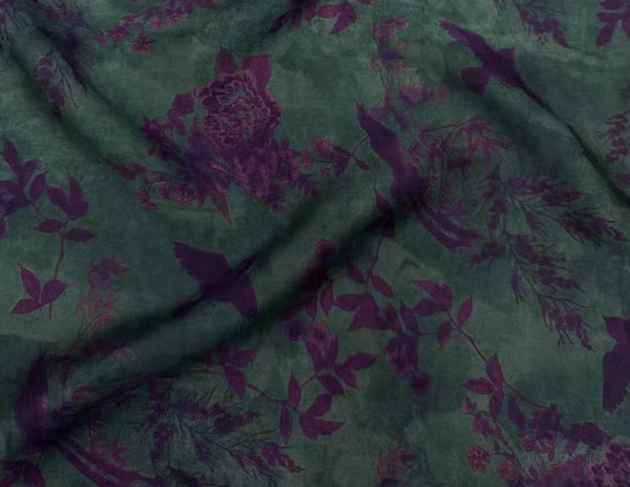 Jacquard Print Gambiered silk fabric by the yard