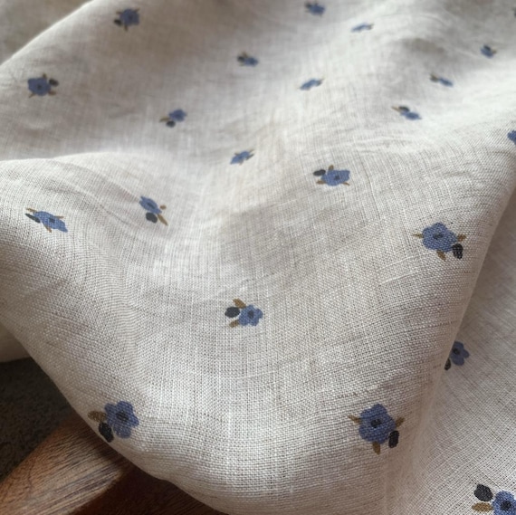Print linen fabric by the yard