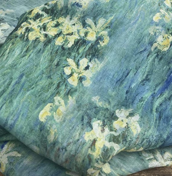 Print ramie fabric by the yard for blouses, dresses,  skirts, clothes fabric