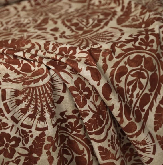 Floral Tencel Linen fabric by the yard