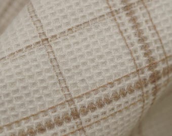 Textured Plaid Wool fabric by the yard