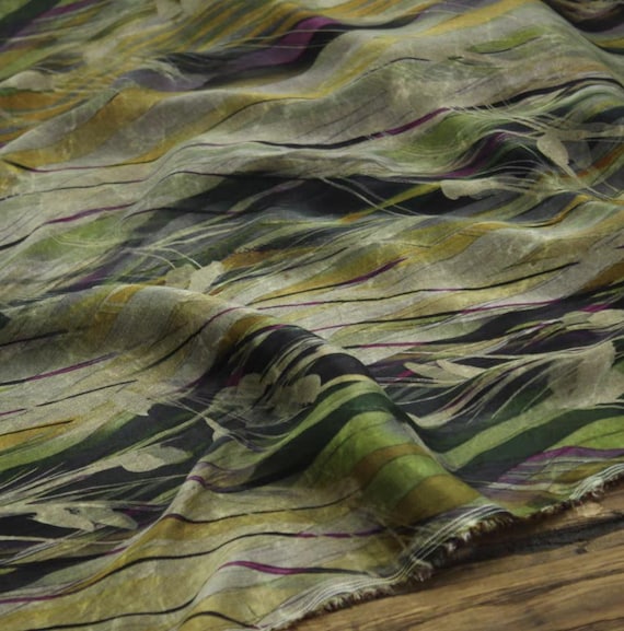 Print cupra fabric, Floral cupro fabric by the yard