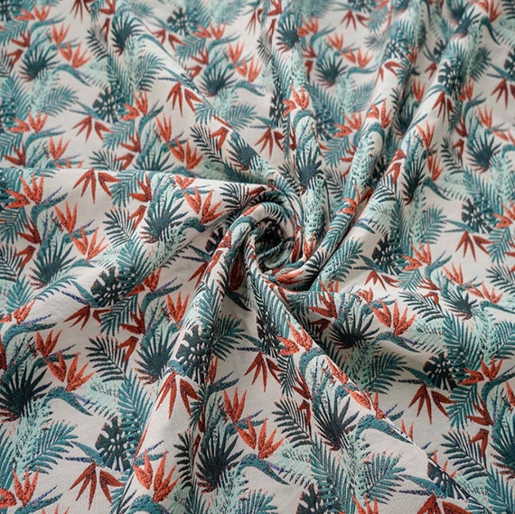 Jacquard brocade fabric by the yard