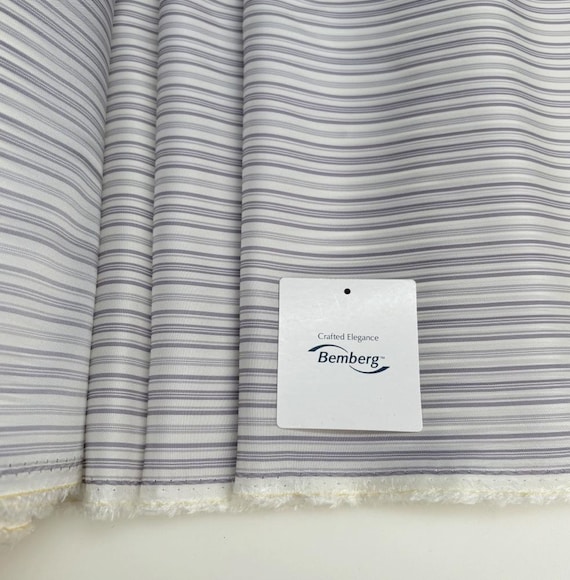 Striped Bemberg cupra fabric, Cupro lining fabric by the yard