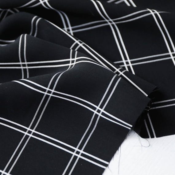 Plaid Triacetate fabric by the yard