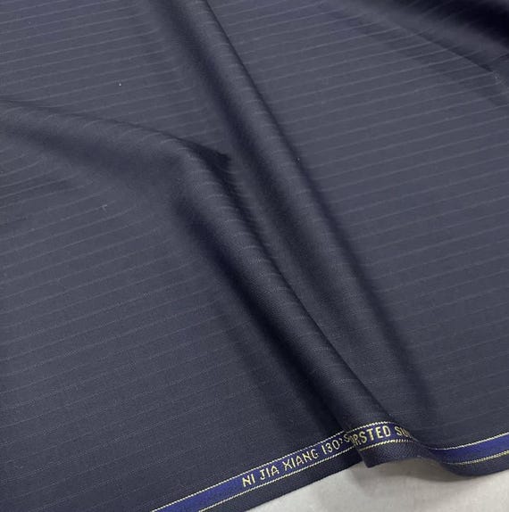 Striped Worsted Wool fabric by the yard