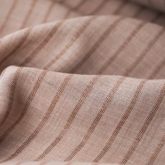 Striped Worsted Wool fabric by the yard