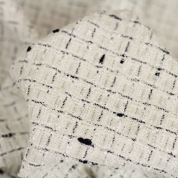 White Silver 11 Metallic Silk Tweed