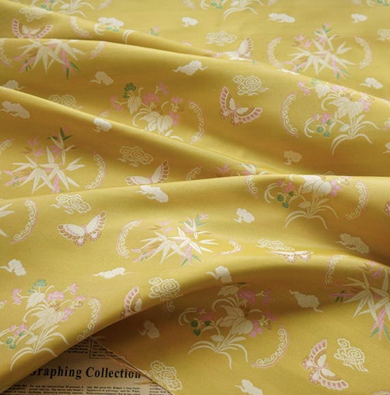Jacquard brocade fabric by the yard