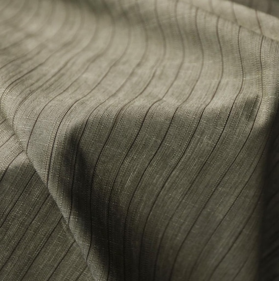 Striped linen fabric by the yard