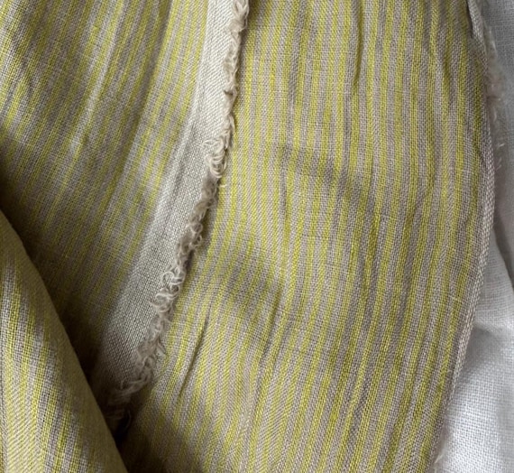 Striped Hemp fabric by the yard
