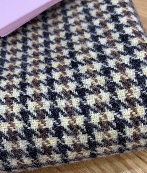 Houndstooth Wool fabric by the yard