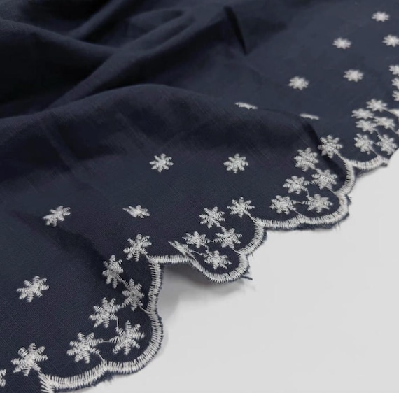 Embroidery linen fabric by the yard