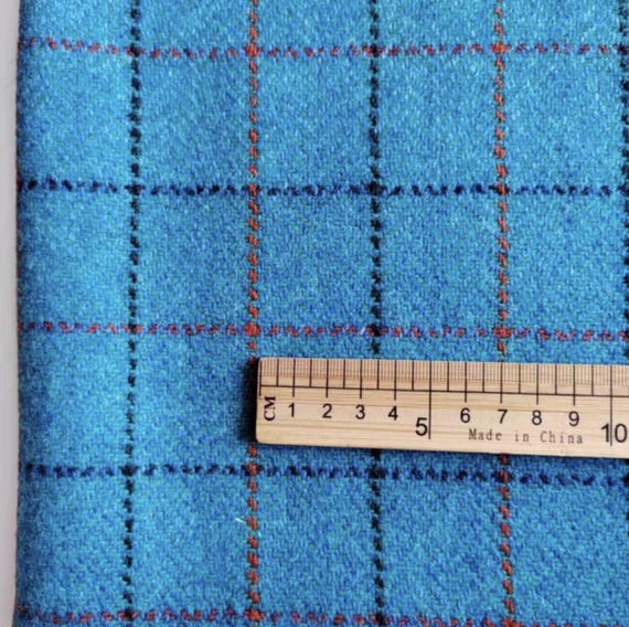 Plaid Wool fabric by the yard