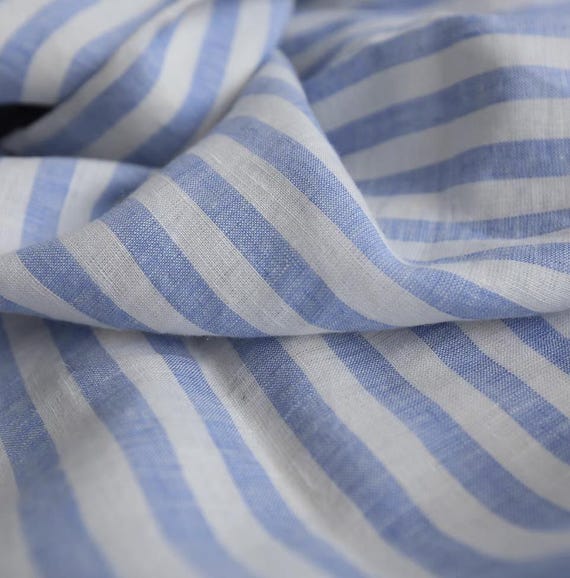 Extra Wide Yarn Dyed Striped Linen Fabric – Apparel, Bedding, Curtains (280cm)