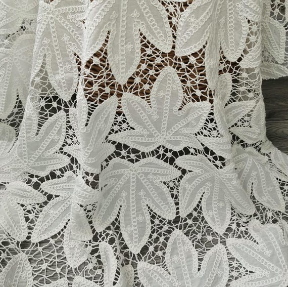 Embroidery cotton fabric By the yard