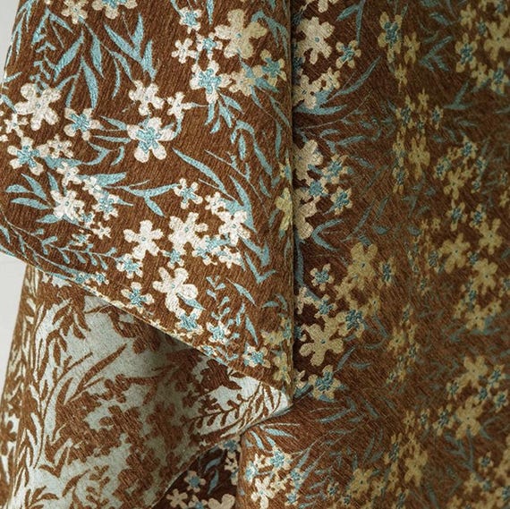 Jacquard brocade fabric by the yard