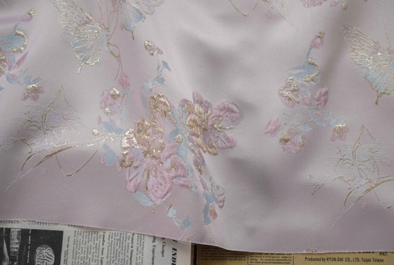Jacquard brocade fabric by the yard