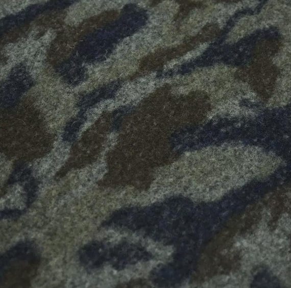Camouflage Knit Wool fabric by the yard