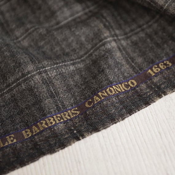Plaid Worsted Wool fabric by the yard
