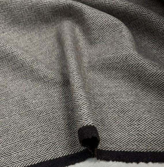 Herringbone wool fabric by the yard