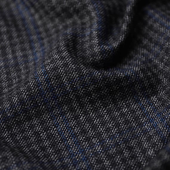 Plaid Cashmere wool fabric by the yard