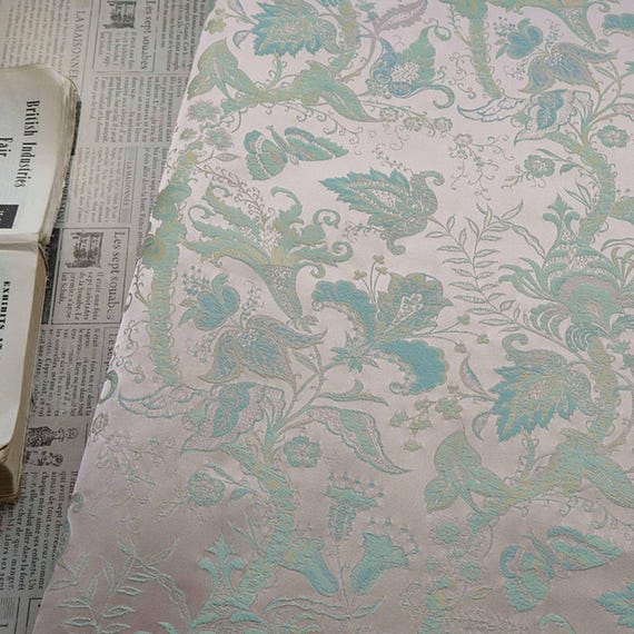Jacquard floral fabric by the yard