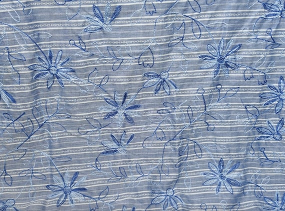 Embroidery jacquard cotton fabric By the yard