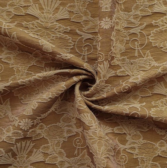 Jacquard floral viscose fabric by the yard