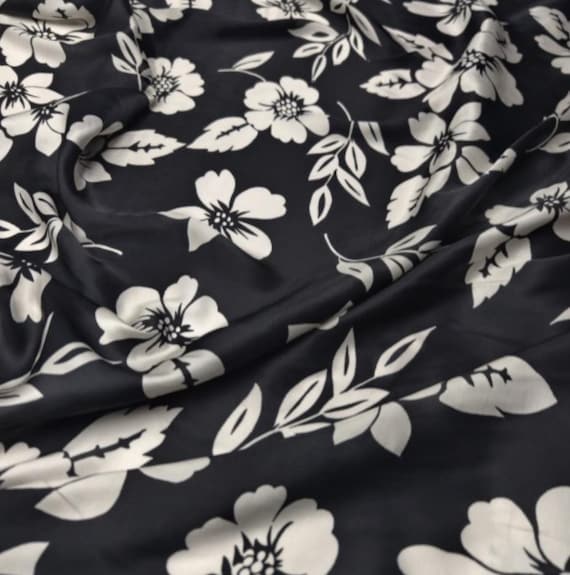 Print cupra fabric, Floral cupro fabric by the yard