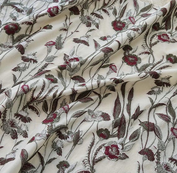 Jacquard brocade fabric by the yard