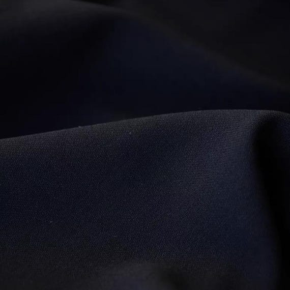 Black Worsted Wool fabric by the yard SUITING Fabric