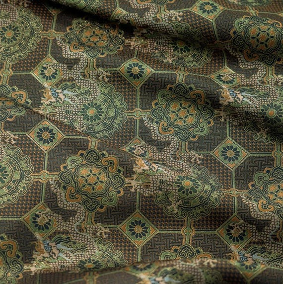 Jacquard brocade fabric by the yard