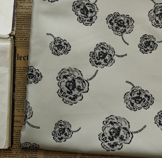 Jacquard floral fabric by the yard