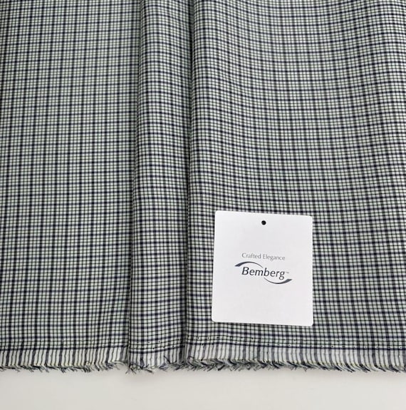 Plaid Bemberg cupra fabric, Cupro lining fabric by the yard