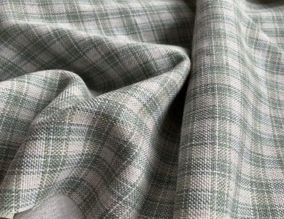 Heavy Weight plaid linen fabric by the yard Upholstery Fabric